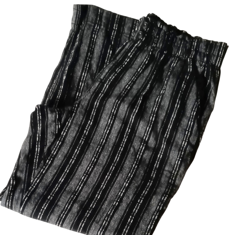 Briggs New York Black Striped Wide Leg Pants